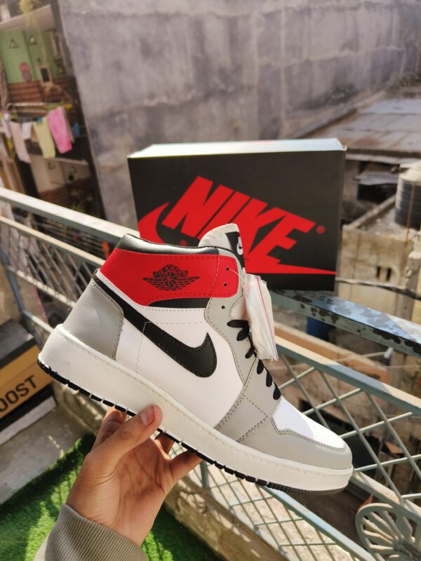 NIKE FIRST COPY AIR JORDAN 1 RED GREY WHITE - Image 3