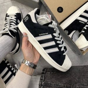 Adidas Originals Superstar Black Suede Reigning Champ First Copy Shoes — Men's | COD India