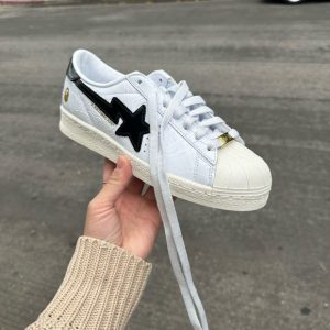 Adidas Superstar BAPE White Black First Copy Shoes — Women's | COD India