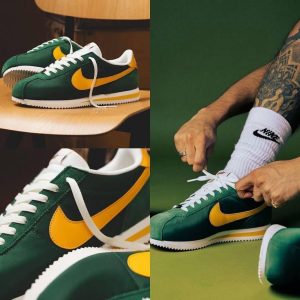 Nike Cortez Nylon Green Yellow First Copy Shoes — Men's | COD India