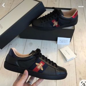Gucci Bee In Stock Black Original Surplus Quality Shoes — Men's | COD India