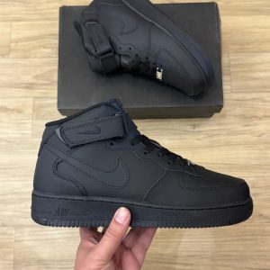 Nike Air Force 1 Black High Ankle First Copy Shoes — Men's | COD India