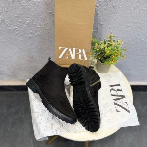 Zara Suede Black Gold Zippy Boots First Copy — Men's | COD India