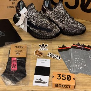 Adidas Yeezy Boost 350 V2 Black Full Reflective First Copy Shoes — Men's