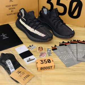Adidas Yeezy Boost 350 V2 Black Side Reflective First Copy Shoes — Men's