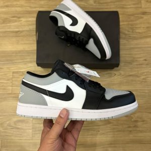 Nike Air Jordan 1 Low Black Grey First Copy Shoes — Men's | COD India