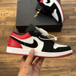 Nike Air Jordan 1 Low Black Red First Copy Shoes — Men's | COD India