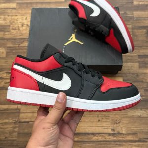 Nike Air Jordan 1 Low Black Red Toe First Copy Shoes — Men's | COD India