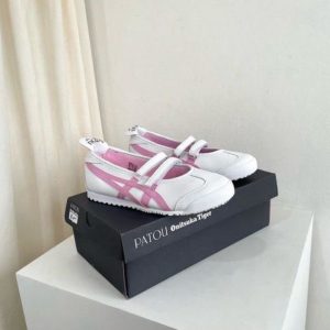 Onitsuka Tiger Mexico 66 Mary Jane White Pink First Copy Shoes — Women's