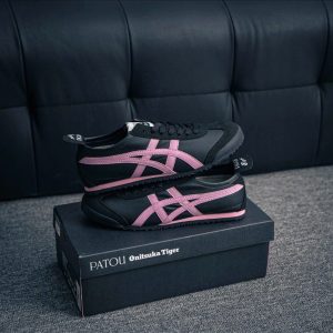 Onitsuka Tiger Mexico 66 Black Pink x Patou First Copy Shoes — Women's