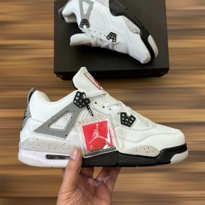 Jordan Retro 4 Retro White Cement First Copy Shoe — Women's