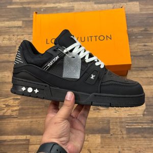 Louis Vuitton Trainer Sneakers Black First Copy Shoe — Men's