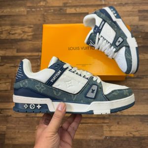 Louis Vuitton Trainer Sneakers Blue First Copy Shoe — Men's