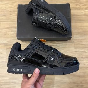 Louis Vuitton Trainer Patent Leather First Copy Shoe — Men's