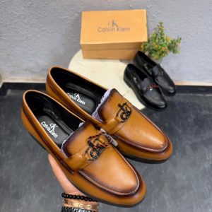 Calvin Klein New York Leather Loafers Tan Brown men Shoe Photo 1