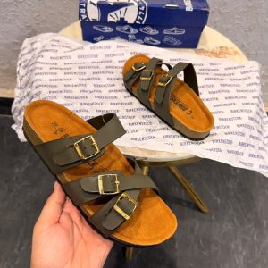 Birkenstock Florida 3-Strap Slide Khaki Olive First Copy Shoe — Women's