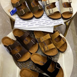 Birkenstock Arizona Double Strap Slide Suede Multi-Color Earth Tones First Copy Shoe Photo 1