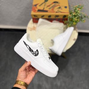 Nike Air Force 1 Low Molten Metal Venom Pure White / Molten Venom Swoosh First Copy Shoe Photo 1