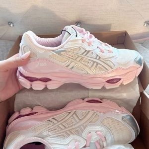 Asics Gel-NYC Rose Pink / Metallic Silver First Copy Shoe Photo 1