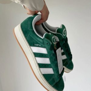 Adidas Originals Campus 00s Suede Skate Sneakers Dark Green / Cloud White Stripes First Copy Shoe Photo 1